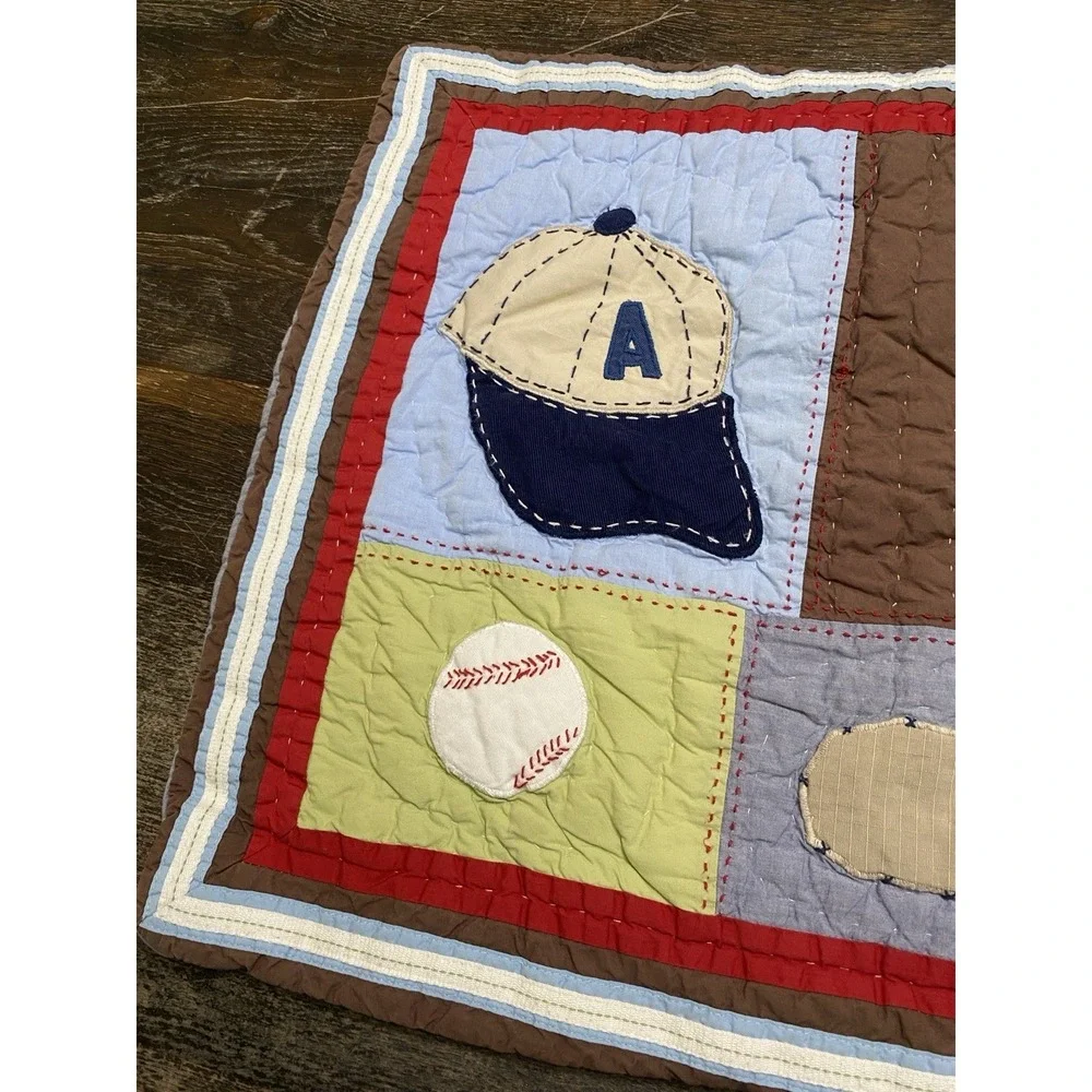 Pottery Barn Kids Retro Baseball Quilted Pillow Sham 26